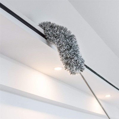 Microfiber Duster with Extension Pole Stroller Upgraded Extendable Handle and Bendable Head Duster for Cleaning High Ceiling